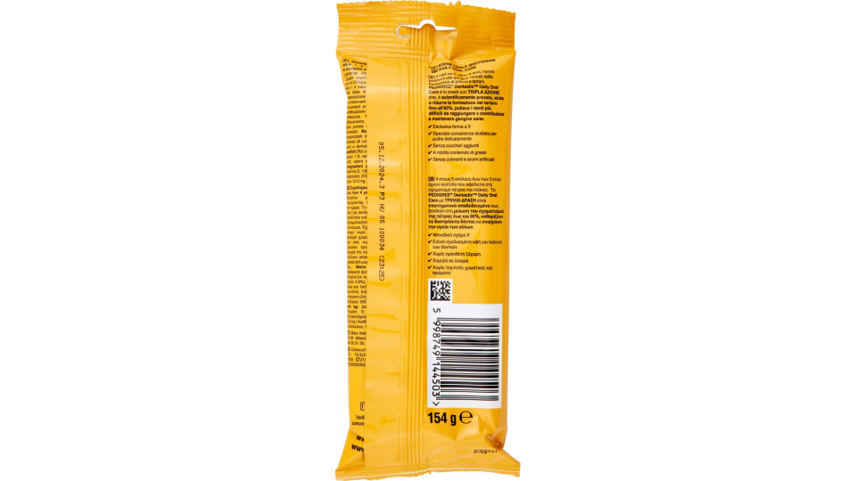 Pedigree Dentastix Snack per igiene orale Cane Grande 4 Pezzi 154 g