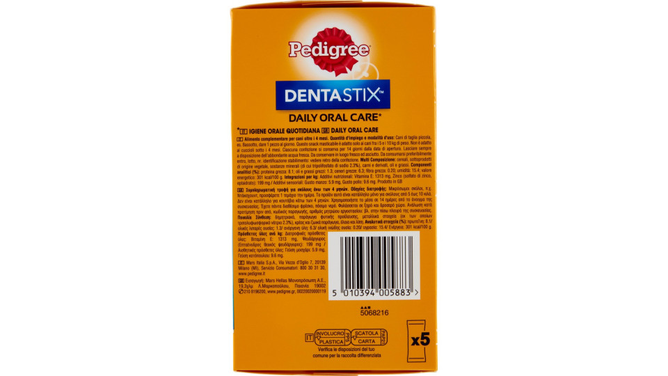 Pedigree Dentastix Snack per igiene orale Cane Piccolo 35 Pezzi 550 g