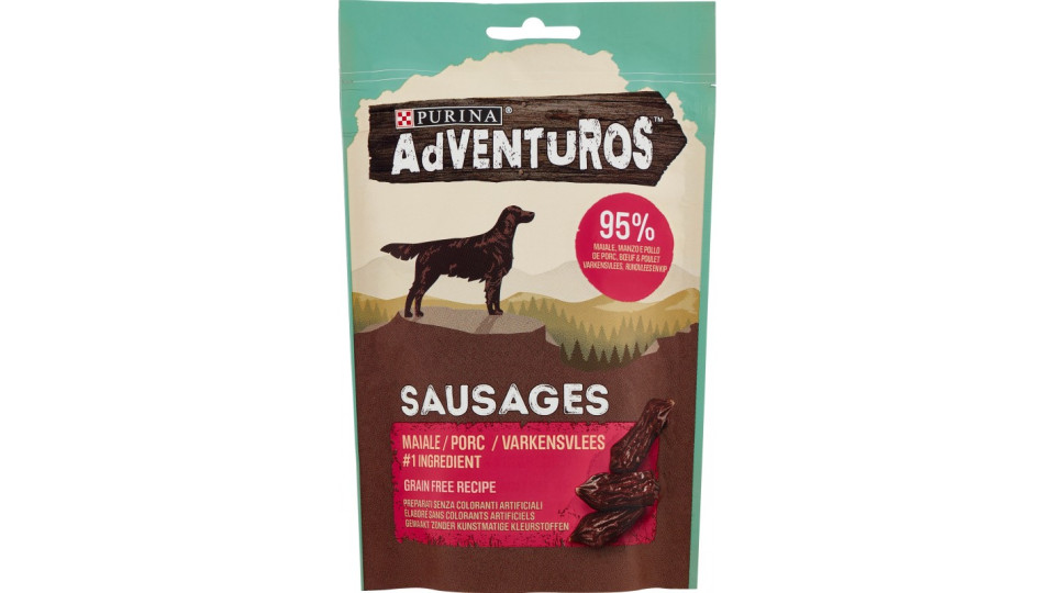PURINA ADVENTUROS Sausages Maiale, Manzo e Pollo 70 g