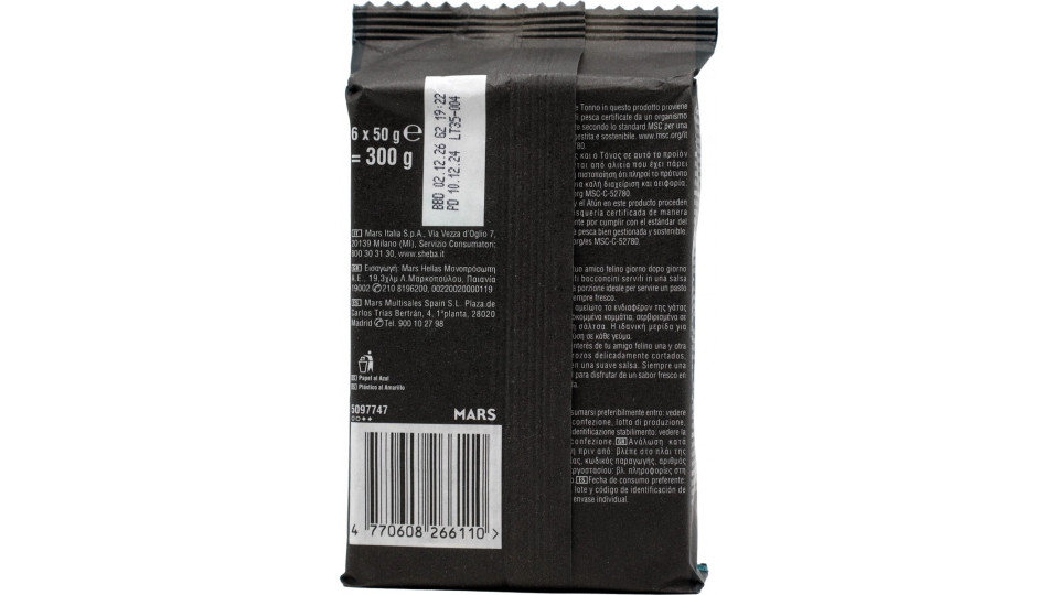 Sheba Délices du Jour Cibo Umido Gatto in Salsa con Salmone e Tacchino 6 x 50 g