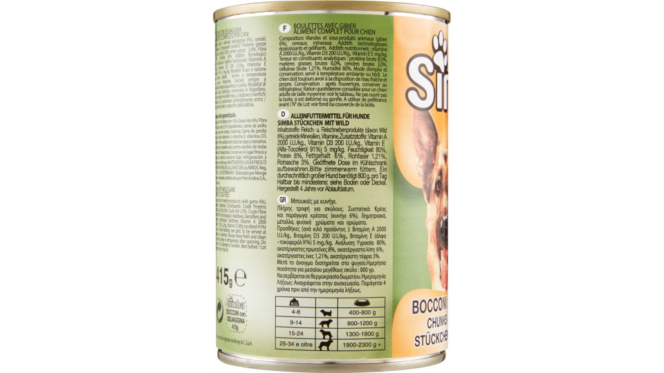 Simba Bocconi con Selvaggina 1230 g
