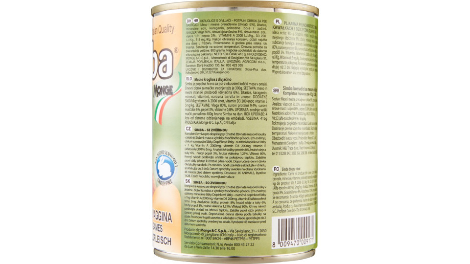 Simba Bocconi con Selvaggina 1230 g