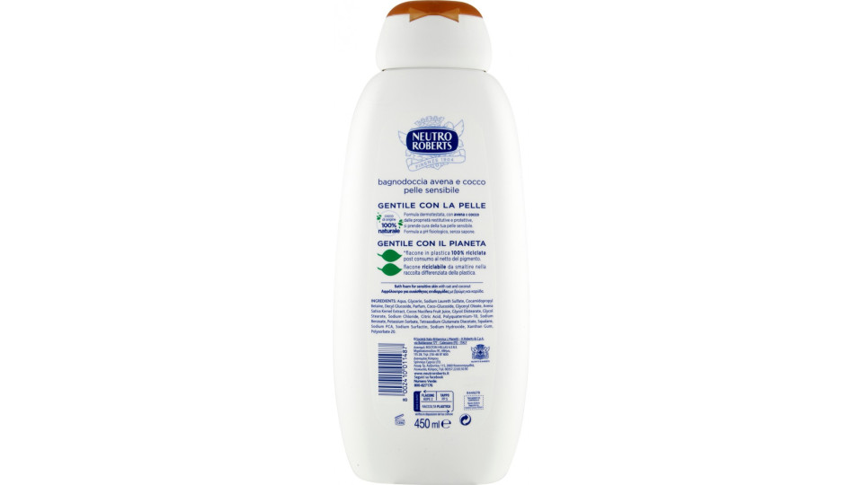 Neutro Roberts Sensibile Avena e Cocco Bagnodoccia 600 ml