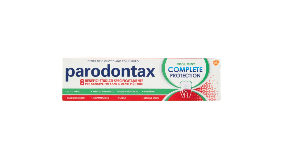 Parodontax dentifricio Complete Protection Cool Mint denti e gengive più sane con fluoro 75 ml