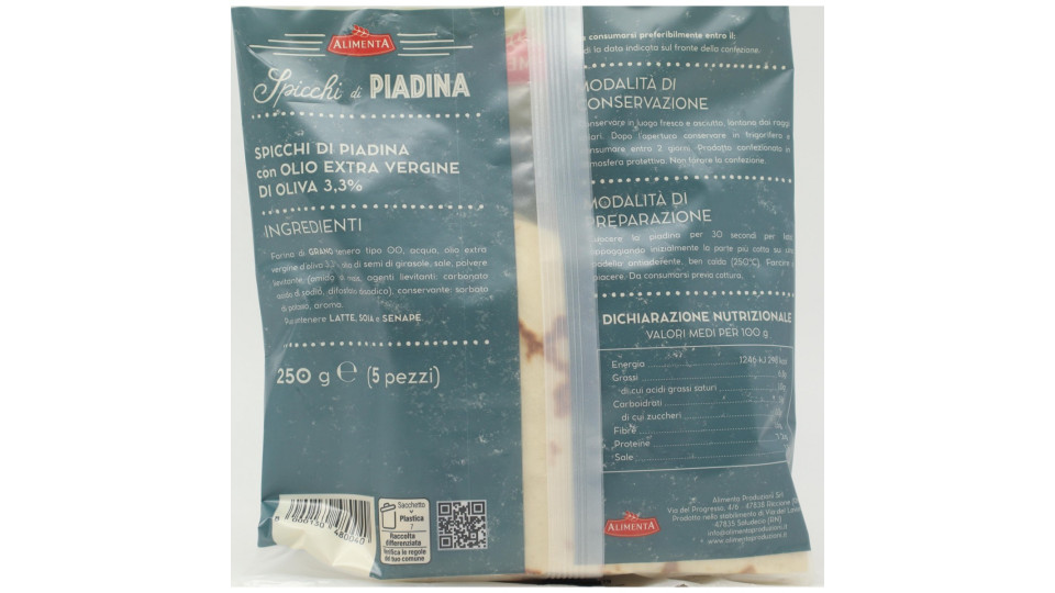 Alimenta Spicchi Di Piadina 5 Spicchi 250 G