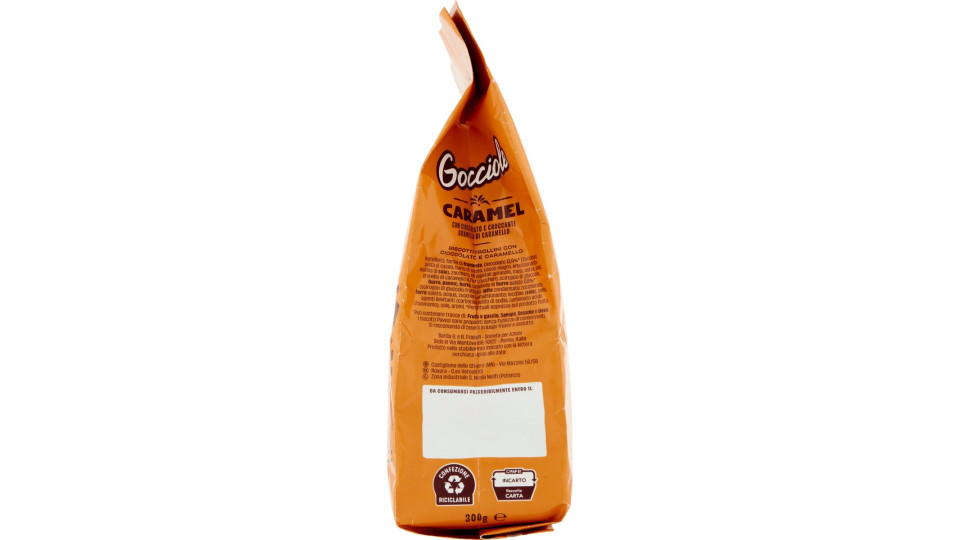Pavesi Gocciole Caramel Biscotti Con Gocce Di Cioccolato E Granella Di Caramello 300g