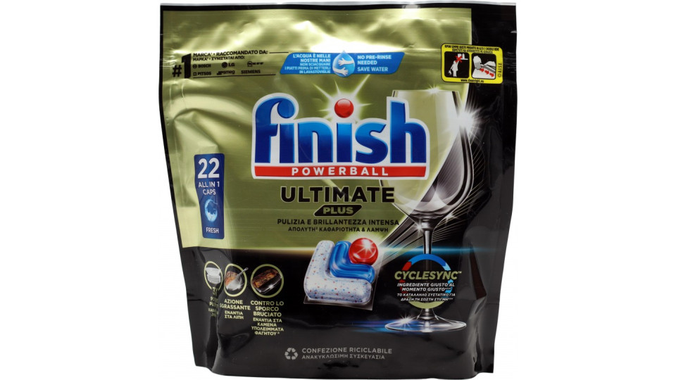 Finish Ultimate Plus Limone Pastiglie Lavastoviglie 22 Lavaggi 268,4 G