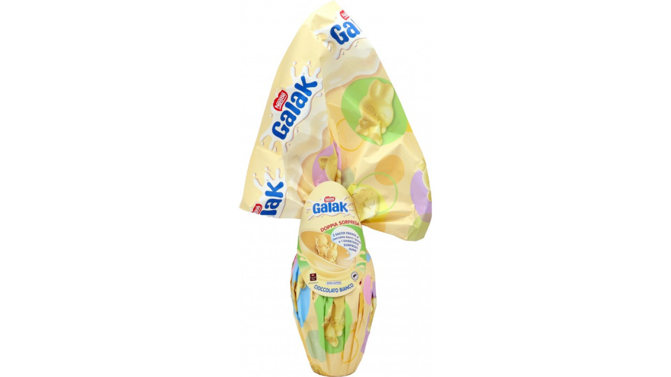GALAK Uovo di Pasqua Cioccolato Bianco con Sorpresa e 2...