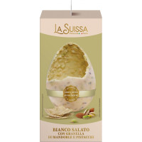 La Suissa Uovo di Cioccolato Bianco con Granella Salata di...