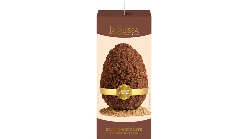 La Suissa Uovo Gran Nocciolato Fondente e Latte 500 g