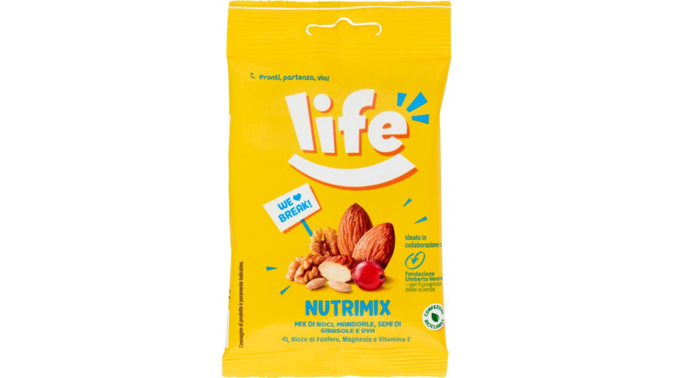 Life Nutrimix Mix di Noci, Mandorle, Semi di Girasole e Uva 30...