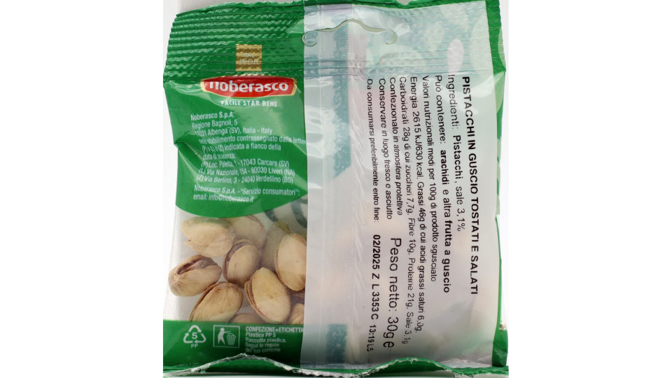 Noberasco pistacchi tostati salati gr.30