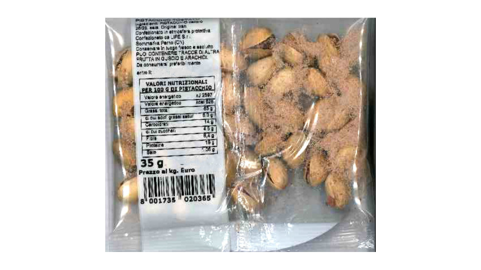 Life pistacchi tostati salati gr.35