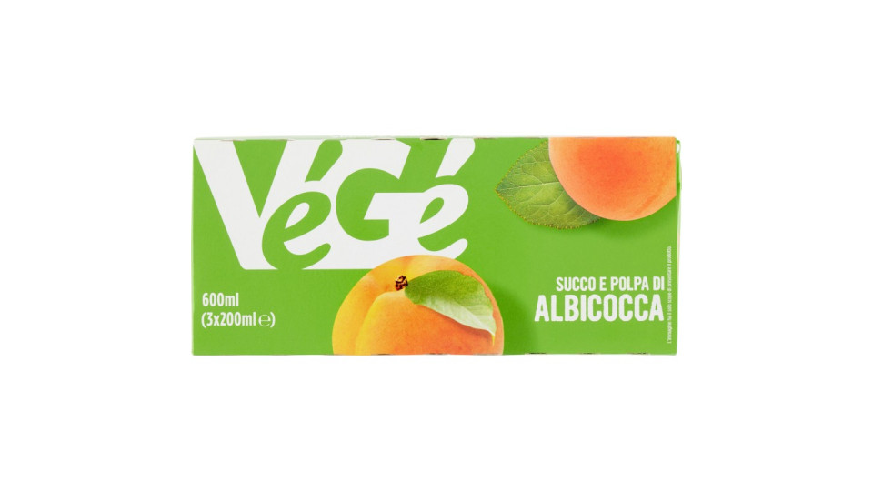 VéGé Succo e Polpa di Albicocca 3 x 200 ml