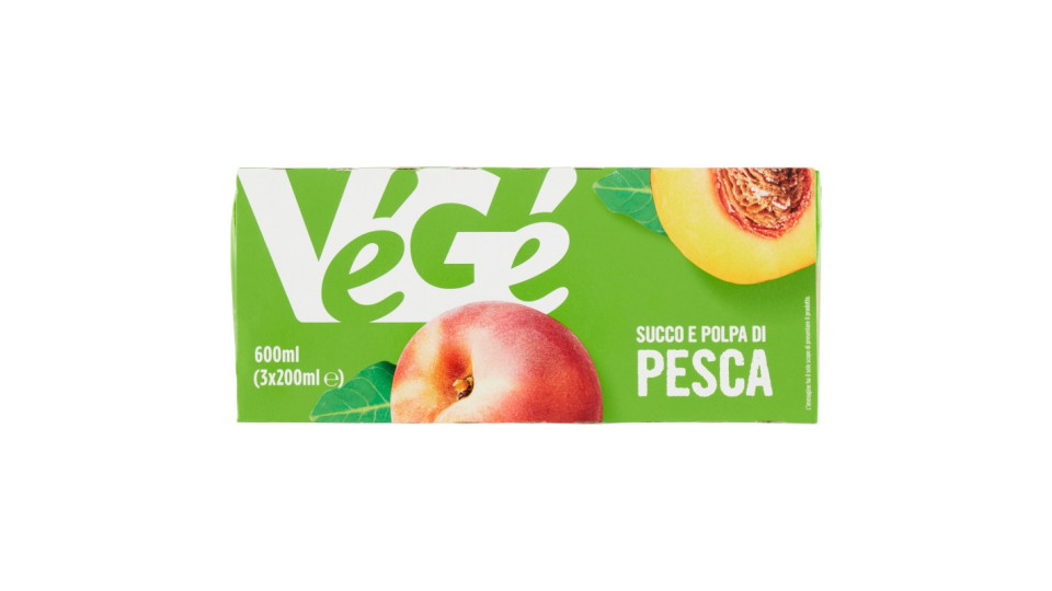 VéGé Succo e Polpa di Pesca 3 x 200 ml