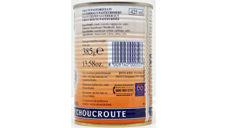 Zuccato Crauti già cotti 385 g