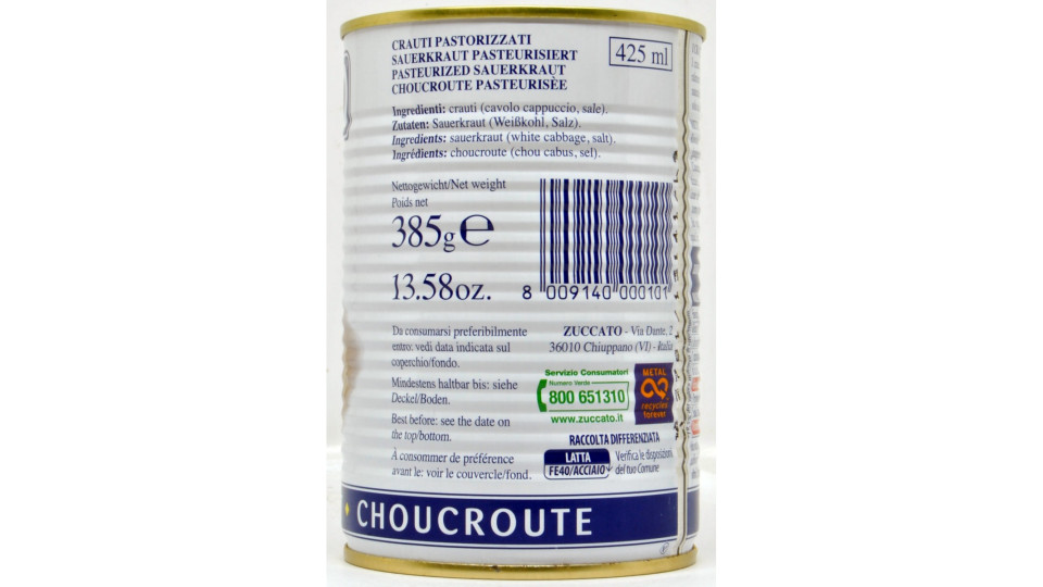 Zuccato Crauti al naturale 385 g