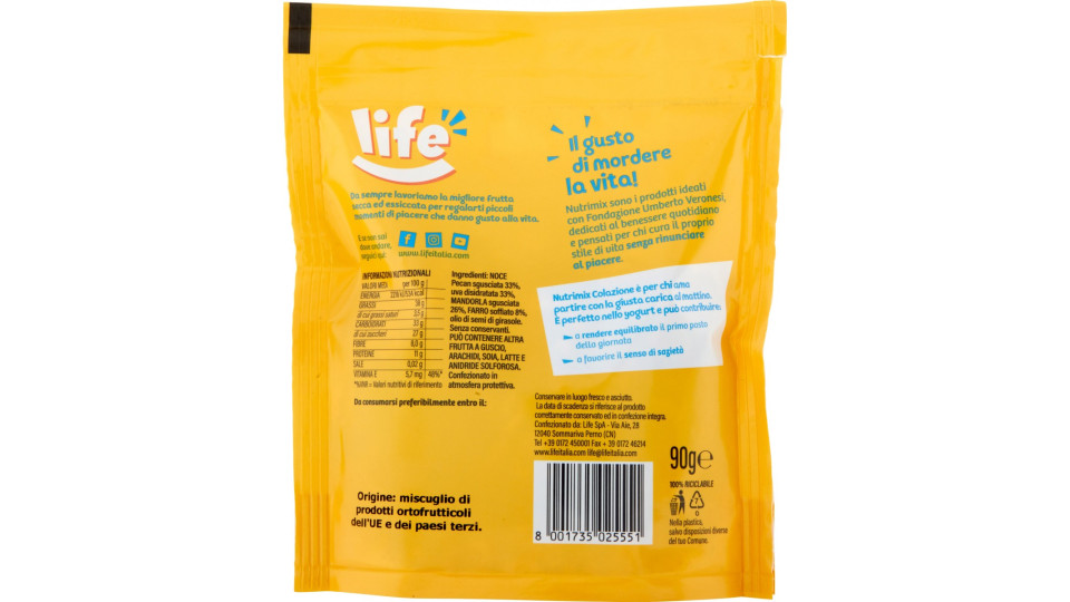Life Nutrimix Mix di Noci di Pecan, Uva, Mandorle e Farro...