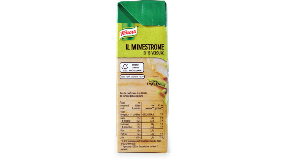 Knorr minestrone tradizionale in brick - ml.500