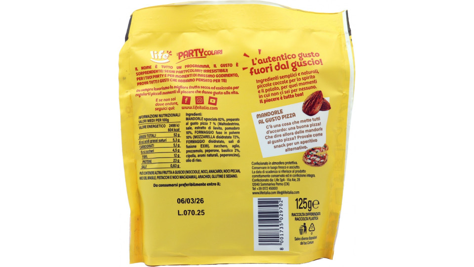 Life i Partycolari Mandorle al Gusto Pizza non fritto 125 g