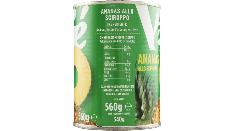VéGé Ananas allo Sciroppo 560 g