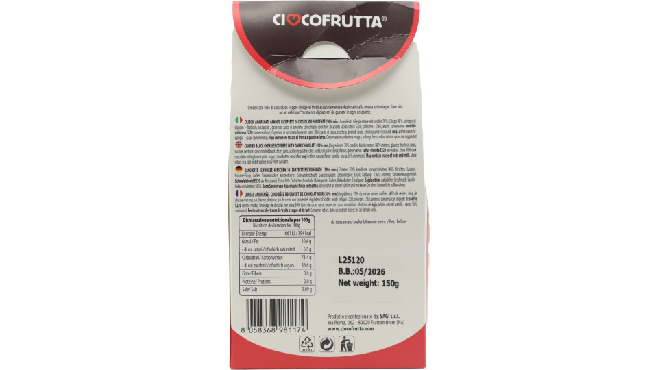 Sagi amarena cioccolato fondente gr.150