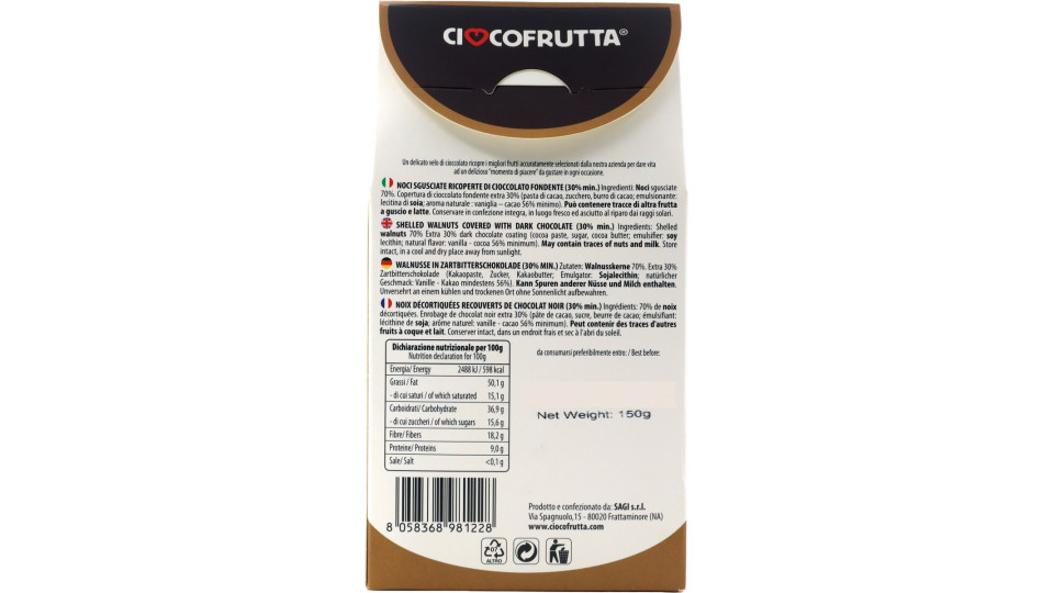 Sagi noci cioccolato fondente gr.150