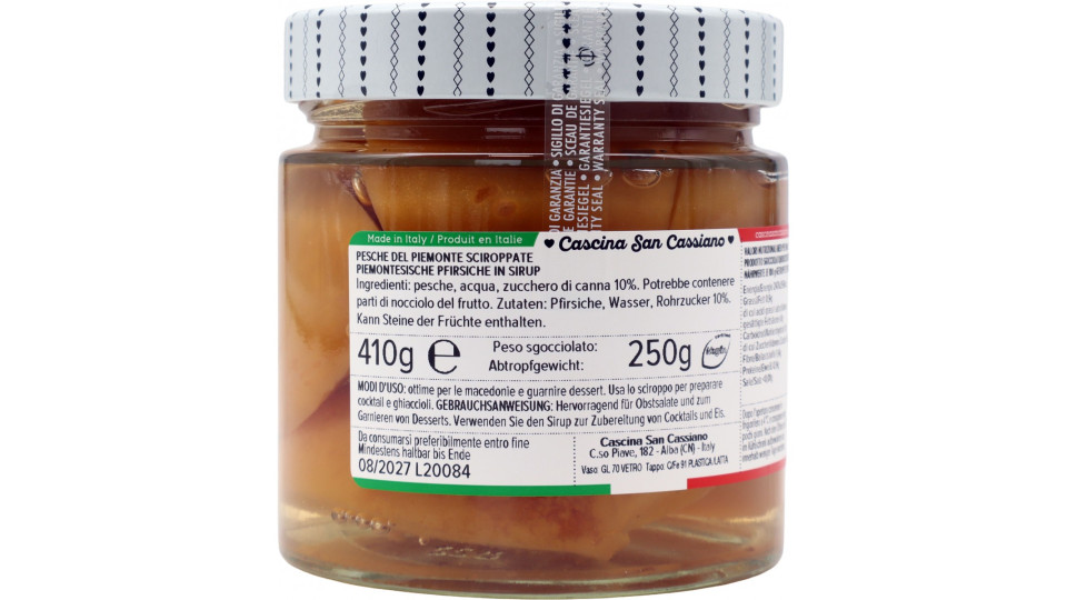 S.cassiano pesche tagliate sciroppate gr.410
