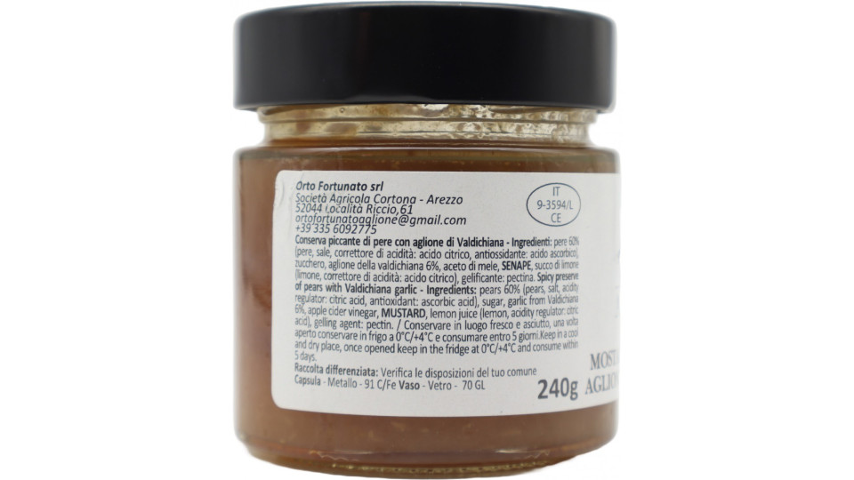 Orto Fortunato mostarda pere e aglione gr.220