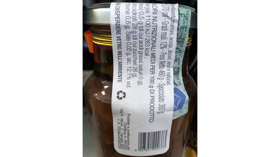 Distilleria Fratelli marroni con cacao gr.400