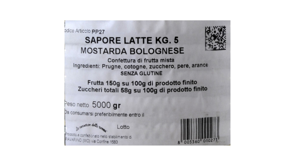 Le conserve della nonna sapore mostarda bolognese kg.5