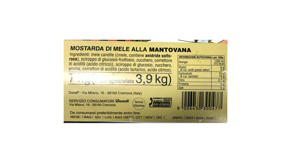 Dondi mostarda alla mantovana kg.7