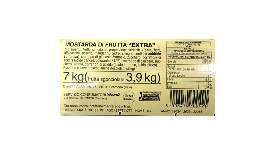 Dondi mostarda di frutta kg.7