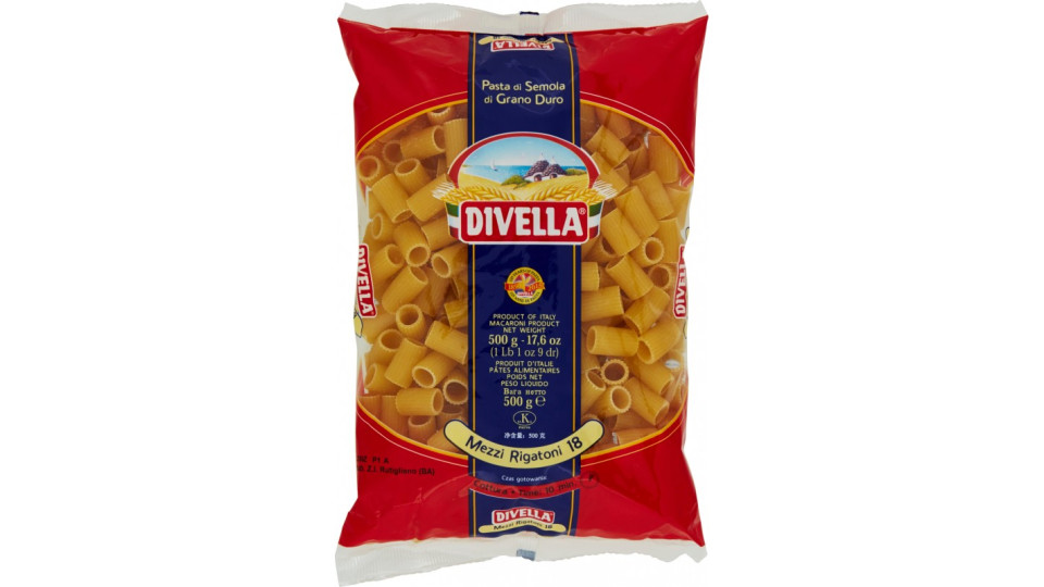 Divella pasta mezzi rigatoni gr.500