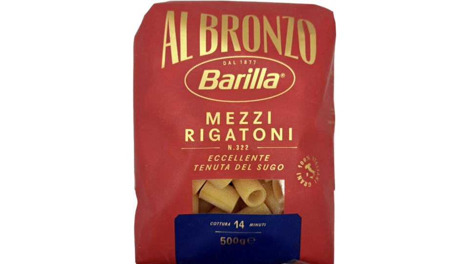 Barilla Al Bronzo Pasta Mezzi Rigatoni 500g
