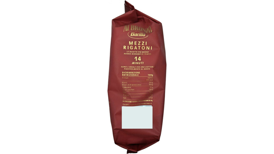 Barilla Al Bronzo Pasta Mezzi Rigatoni 500g