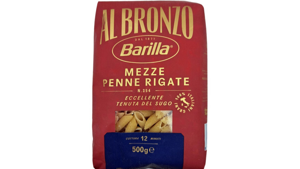 Barilla Al Bronzo Pasta Mezze Penne Rigate 500g