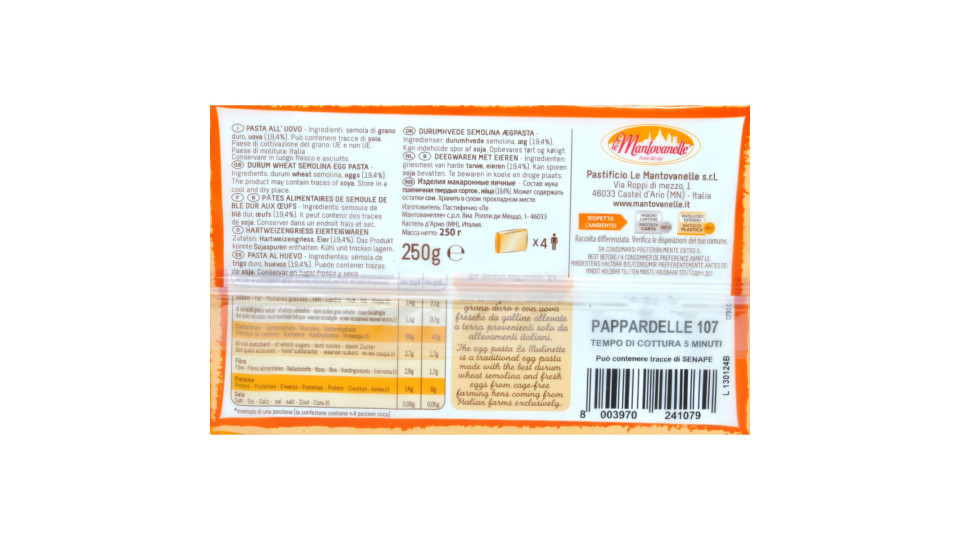 Le mantovanelle pappardelle n.107 gr.250