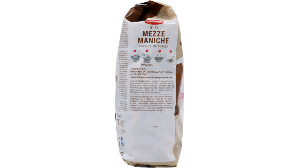 Zara pasta mezze maniche integrali bio gr.500