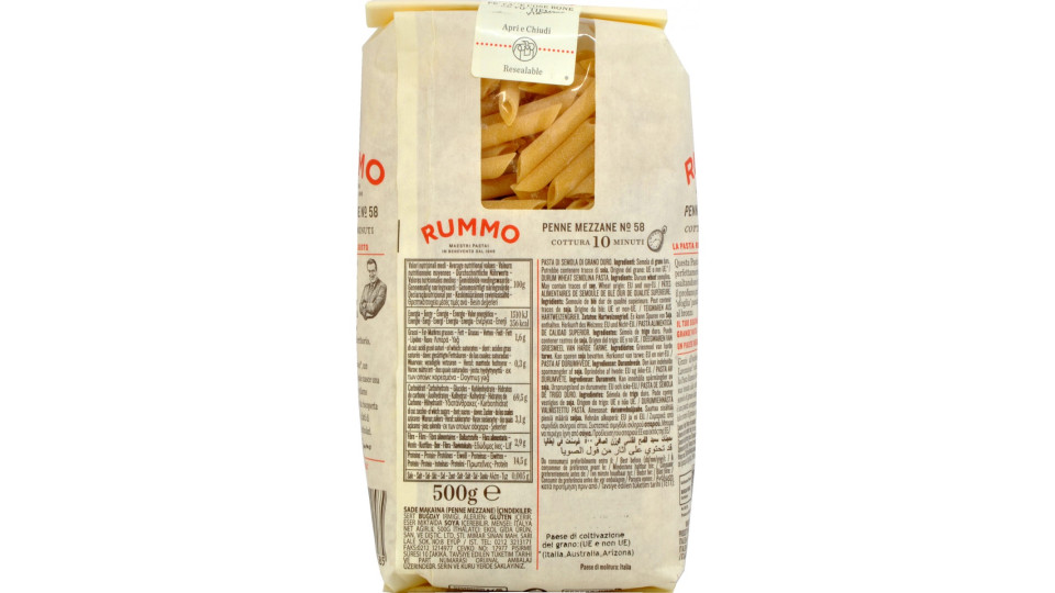 Rummo pasta penne mezzane n.58 gr.500