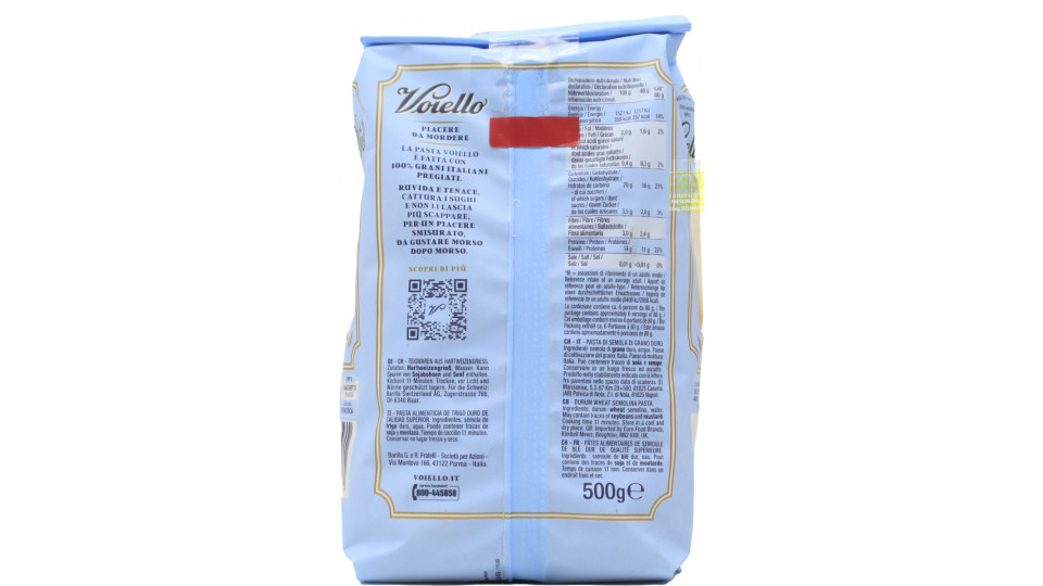 Voiello Pasta La Penna Doppia Rigatura N°152 grani 100%...