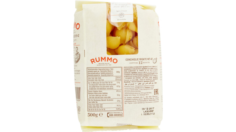Rummo pasta Conchiglie rigate N° 42 500 gr.