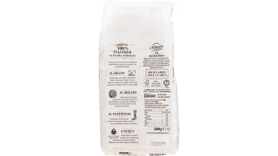 La molisana pasta paccheri rigati n.321 gr.500