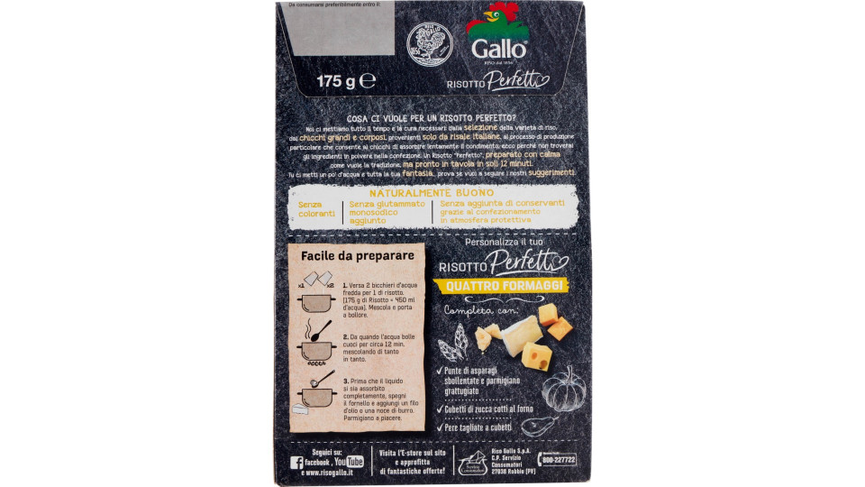Gallo Risotto Perfetto Quattro Formaggi 175 gr.