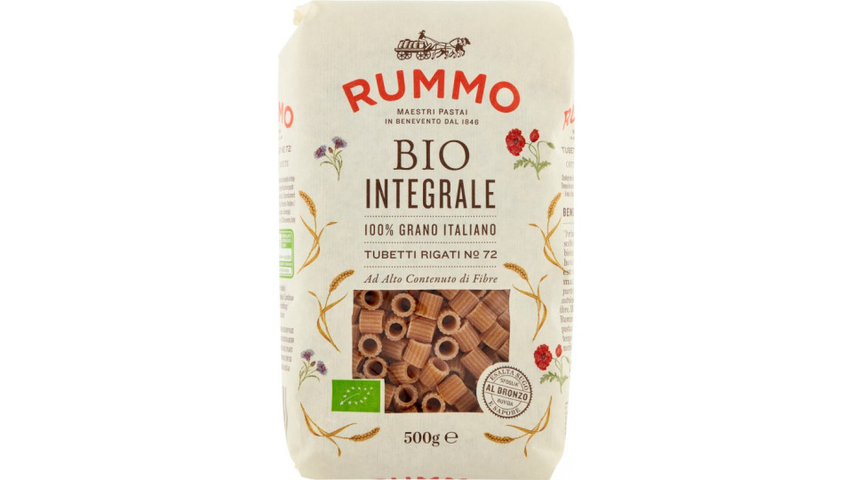 Rummo pasta Bio Integrale Tubetti Rigati N° 72 500 gr.