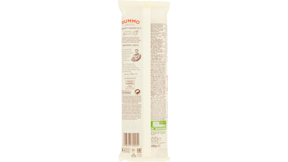 Rummo pasta Bio Integrale Spaghetti Grossi N° 5 500 gr.