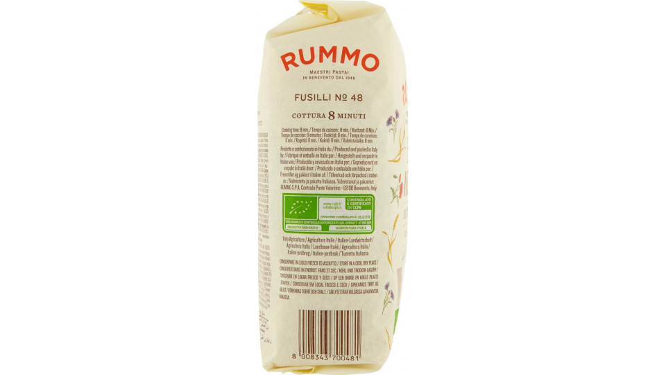 Rummo pasta Bio Integrale Fusilli N° 48 500 gr.