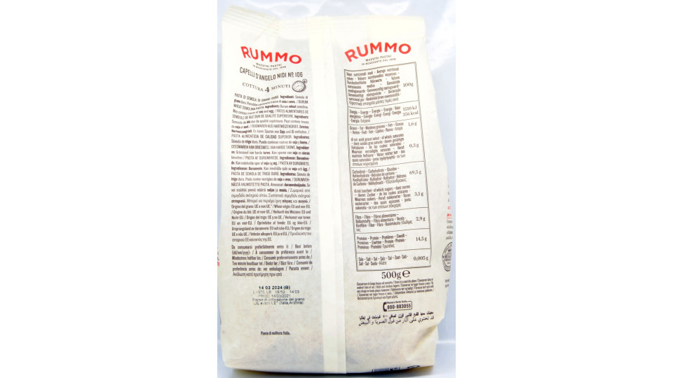 Rummo pasta Capelli d'Angelo N° 106 500 gr.