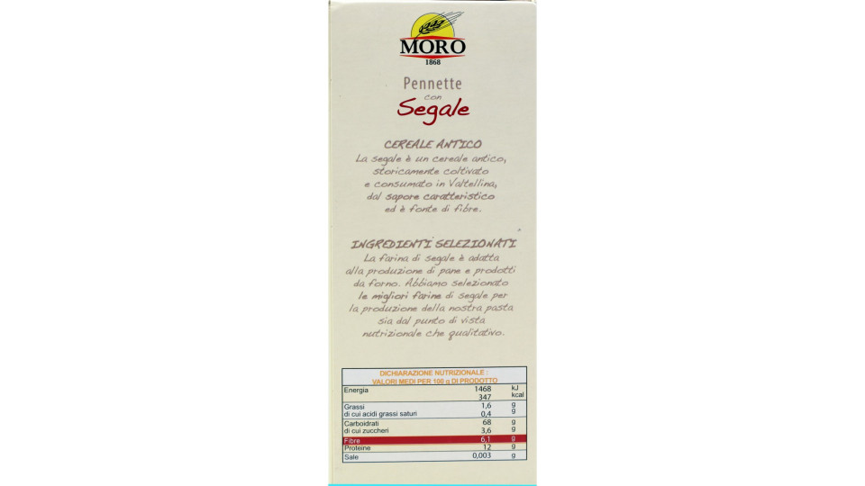 Moro Pennette con Segale 350 g