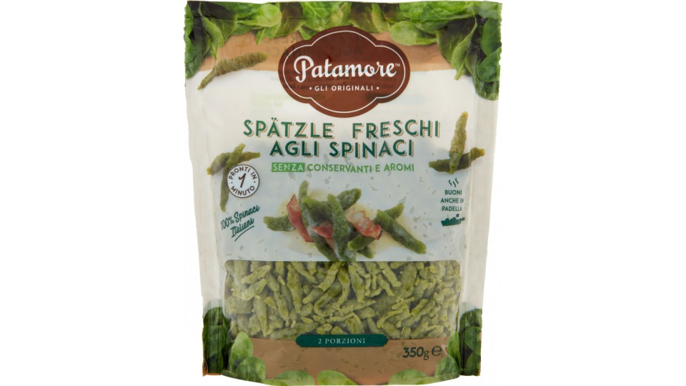 Patamore Spätzle Freschi agli Spinaci 350 g